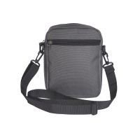 Grained Polyester Small Top Zip X-Body Bag with Front & Back Zip Pocket